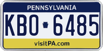 PA license plate KBO6485