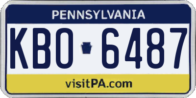 PA license plate KBO6487