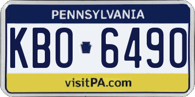 PA license plate KBO6490