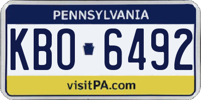 PA license plate KBO6492
