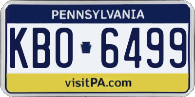 PA license plate KBO6499