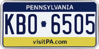 PA license plate KBO6505