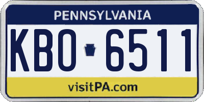 PA license plate KBO6511