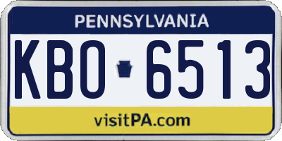 PA license plate KBO6513