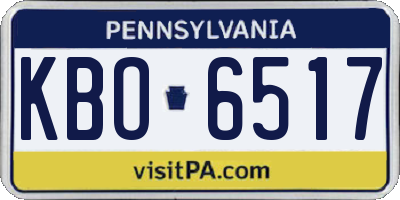 PA license plate KBO6517