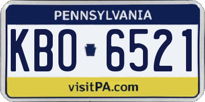 PA license plate KBO6521