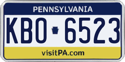 PA license plate KBO6523