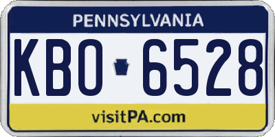 PA license plate KBO6528
