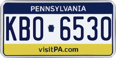PA license plate KBO6530