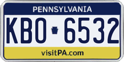 PA license plate KBO6532