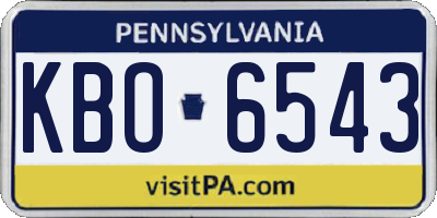 PA license plate KBO6543