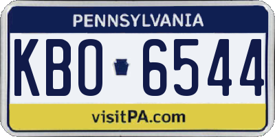 PA license plate KBO6544