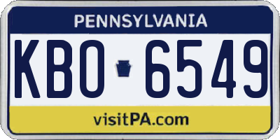 PA license plate KBO6549