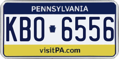 PA license plate KBO6556