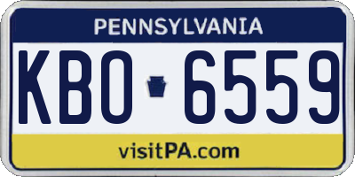 PA license plate KBO6559