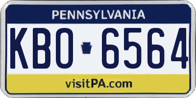 PA license plate KBO6564