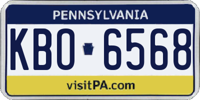 PA license plate KBO6568
