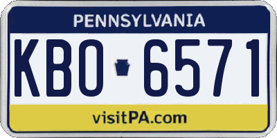 PA license plate KBO6571
