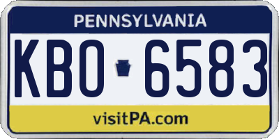 PA license plate KBO6583