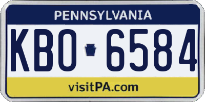 PA license plate KBO6584