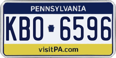 PA license plate KBO6596