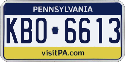 PA license plate KBO6613