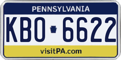 PA license plate KBO6622