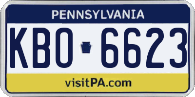 PA license plate KBO6623