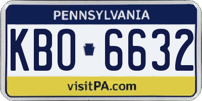 PA license plate KBO6632
