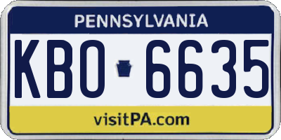 PA license plate KBO6635