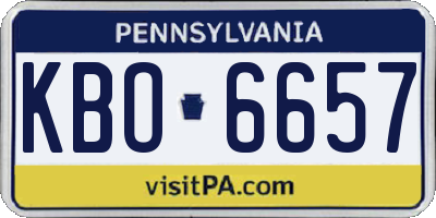 PA license plate KBO6657