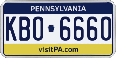 PA license plate KBO6660