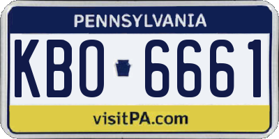 PA license plate KBO6661