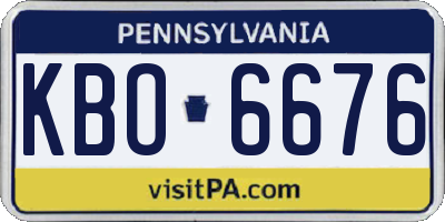 PA license plate KBO6676