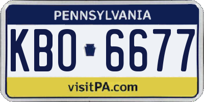 PA license plate KBO6677