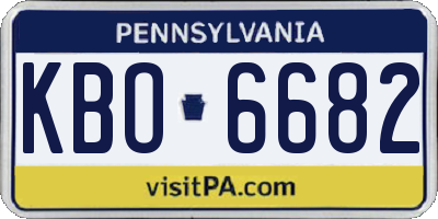PA license plate KBO6682