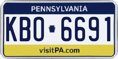 PA license plate KBO6691