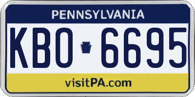 PA license plate KBO6695
