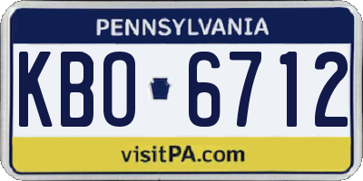 PA license plate KBO6712