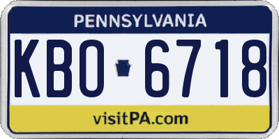 PA license plate KBO6718