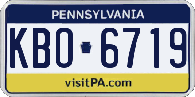PA license plate KBO6719