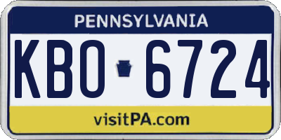 PA license plate KBO6724