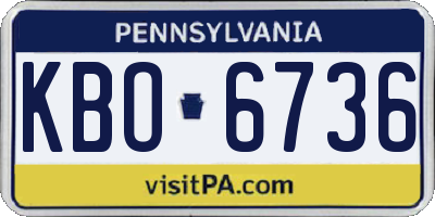 PA license plate KBO6736