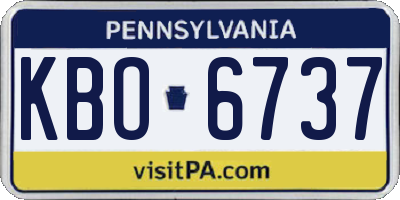 PA license plate KBO6737