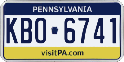 PA license plate KBO6741