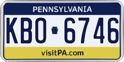 PA license plate KBO6746