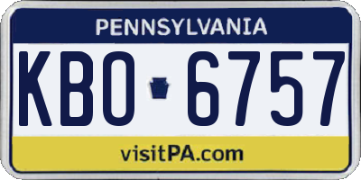PA license plate KBO6757