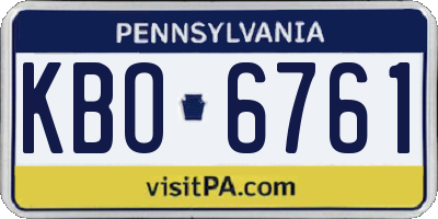 PA license plate KBO6761