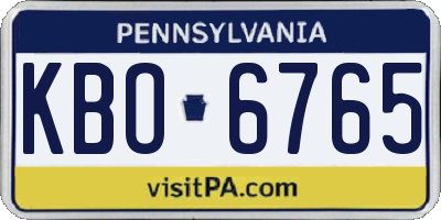 PA license plate KBO6765