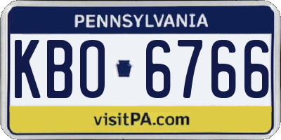 PA license plate KBO6766